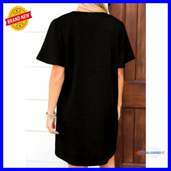 Oversized Swing Dress Maternity Baby Doll Tunic Mini V Neck Casual Chic - Picture 5 of 7